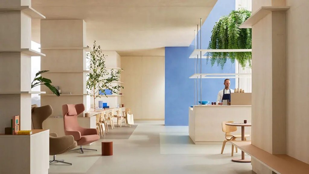 Lichte marmoleum vloer in een lounge